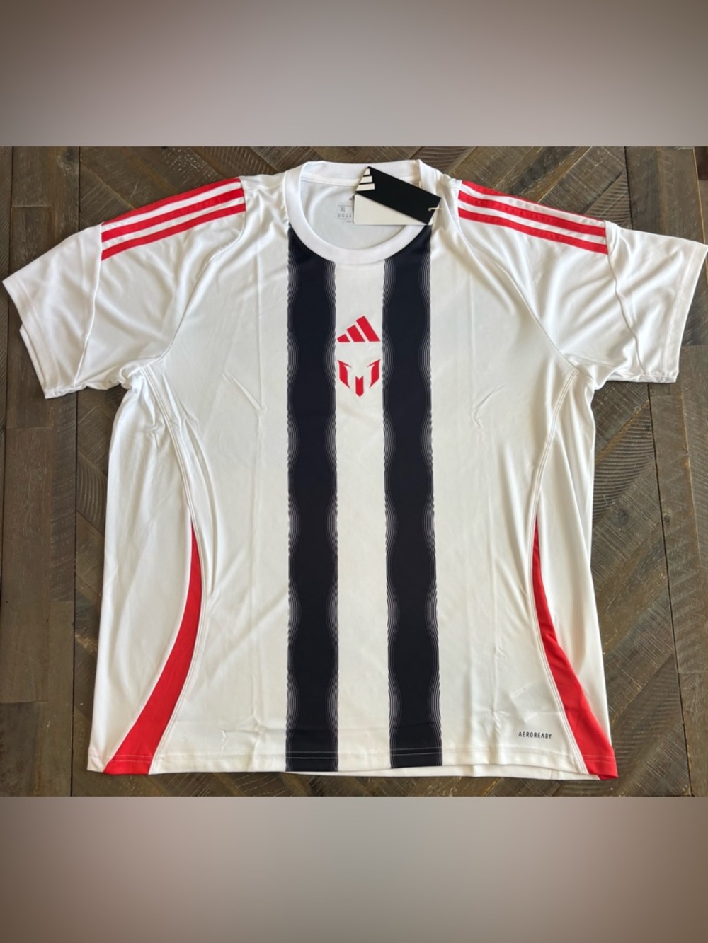 adidas Messi TR Jersey Men's XL Short Sleeve White Polyester